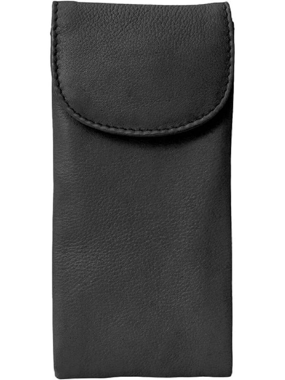 Stylish Double Flap Leather Eyeglass Case - Soft 2-in-1 Pouch for Sunglasses